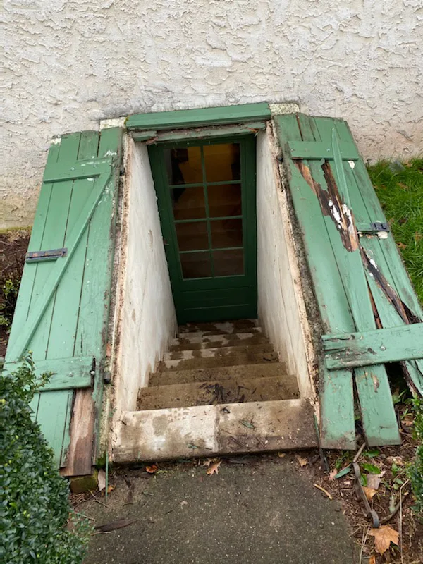 rotted old farm wood cellar door